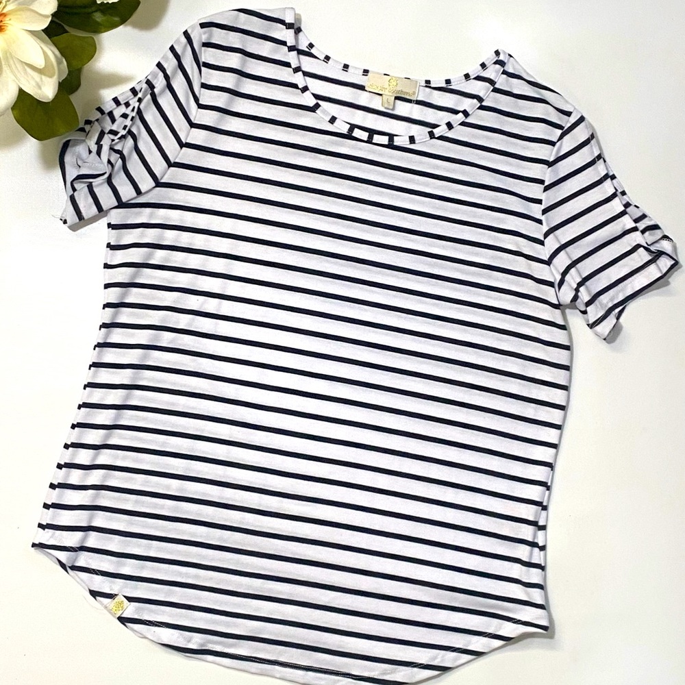 Large Simply Southern slit sleeve tee